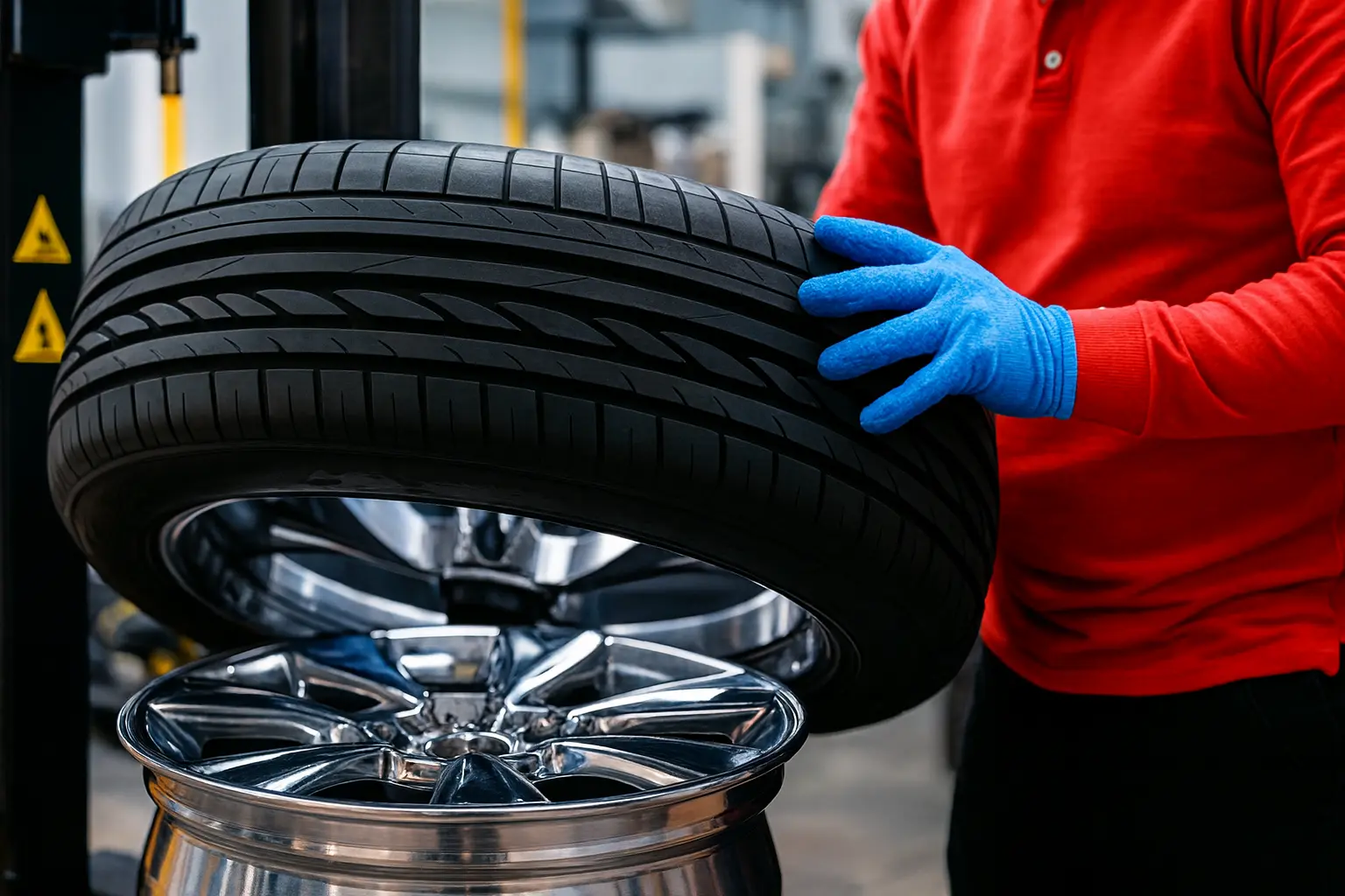 Zespół serwisu opon RapidOpony w hali serwisowej w Krakowie