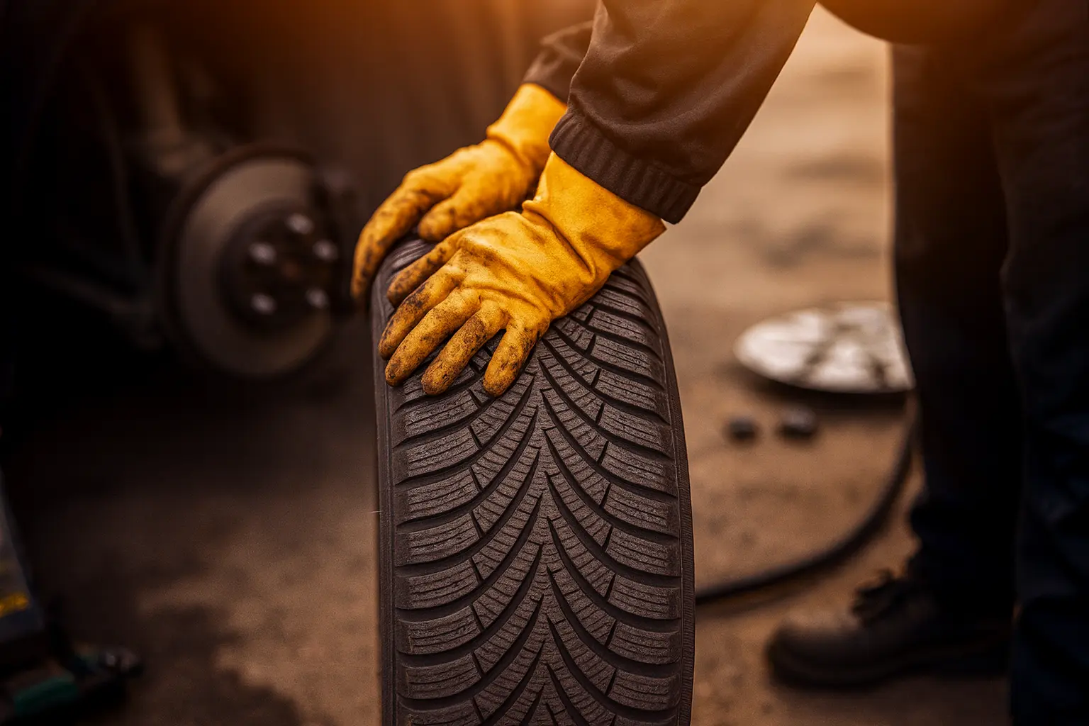 Magazyn z uporządkowanymi kompletami opon w serwisie RapidOpony